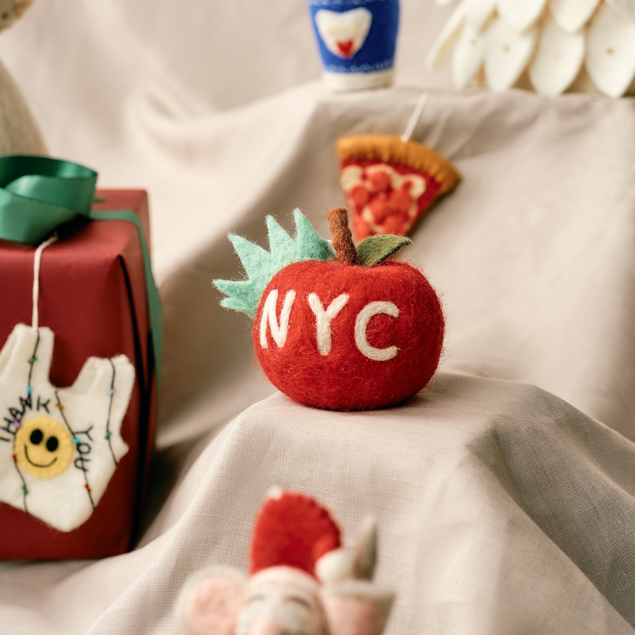 Felt Big Apple Ornament