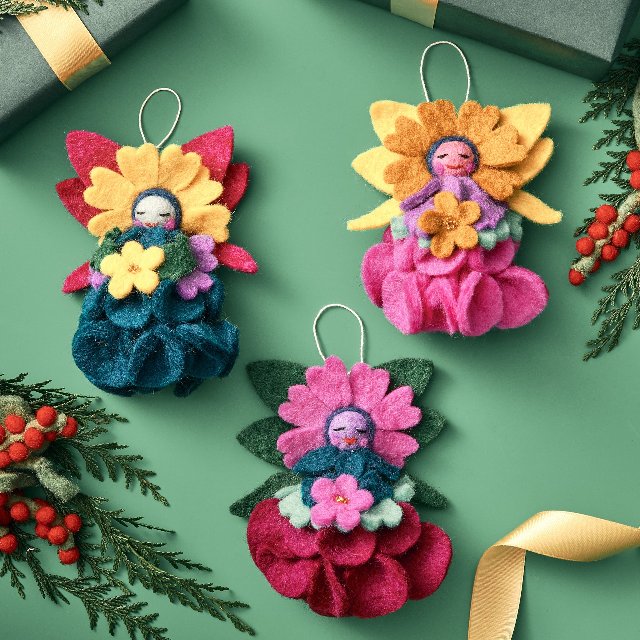 Felt Flower Angel Ornament