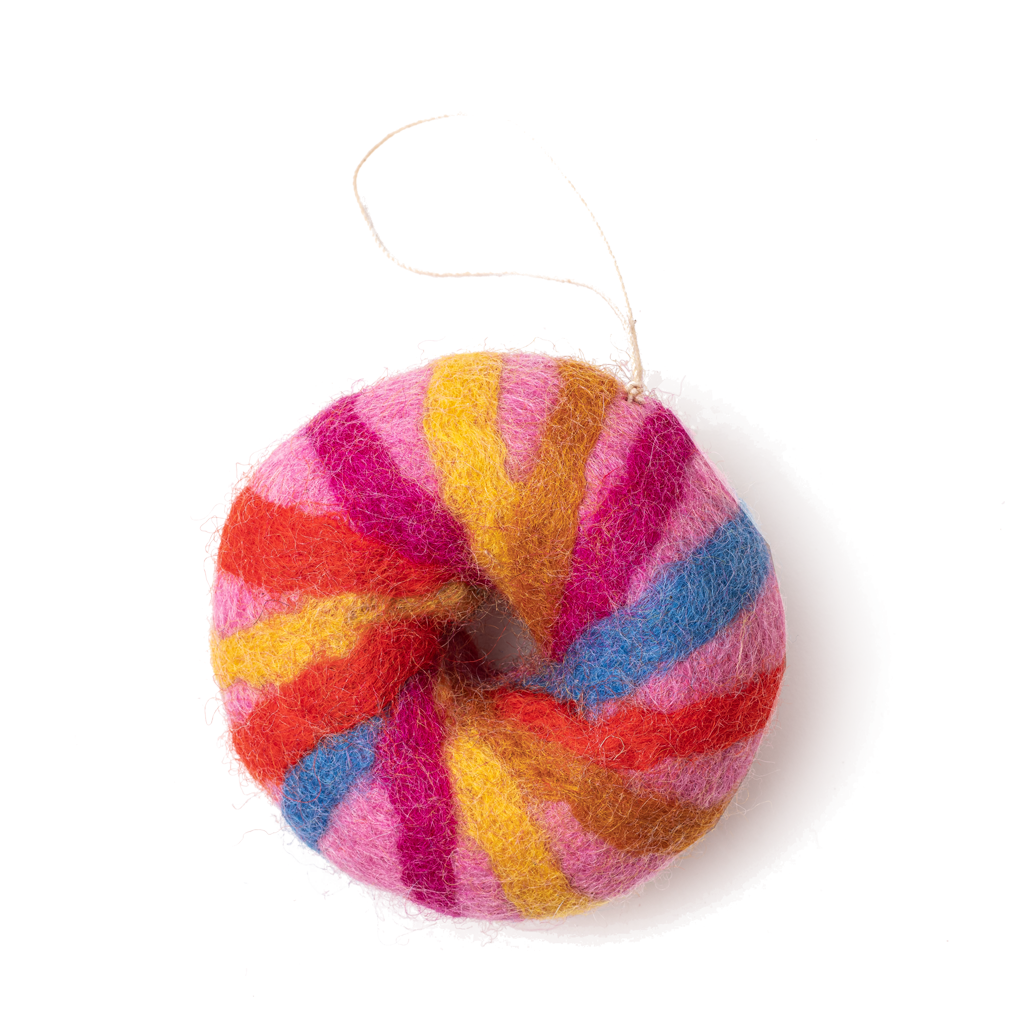 NYC Rainbow Bagel Ornament