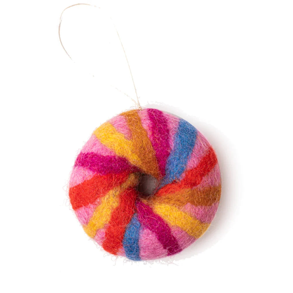 NYC Rainbow Bagel Ornament